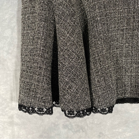 Joseph Ribkoff Career Gray Black Lace Trim Midi Skirt 18 Stretch Dark Acadamia - Picture 6 of 8
